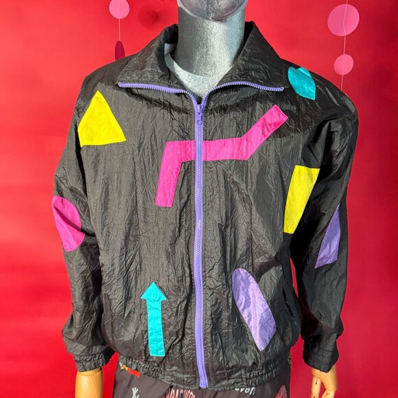 Retro Street Style Set – Vintage Geometric Sport Jacket + Go Slow Caravan Hiking - Picture 5 of 12